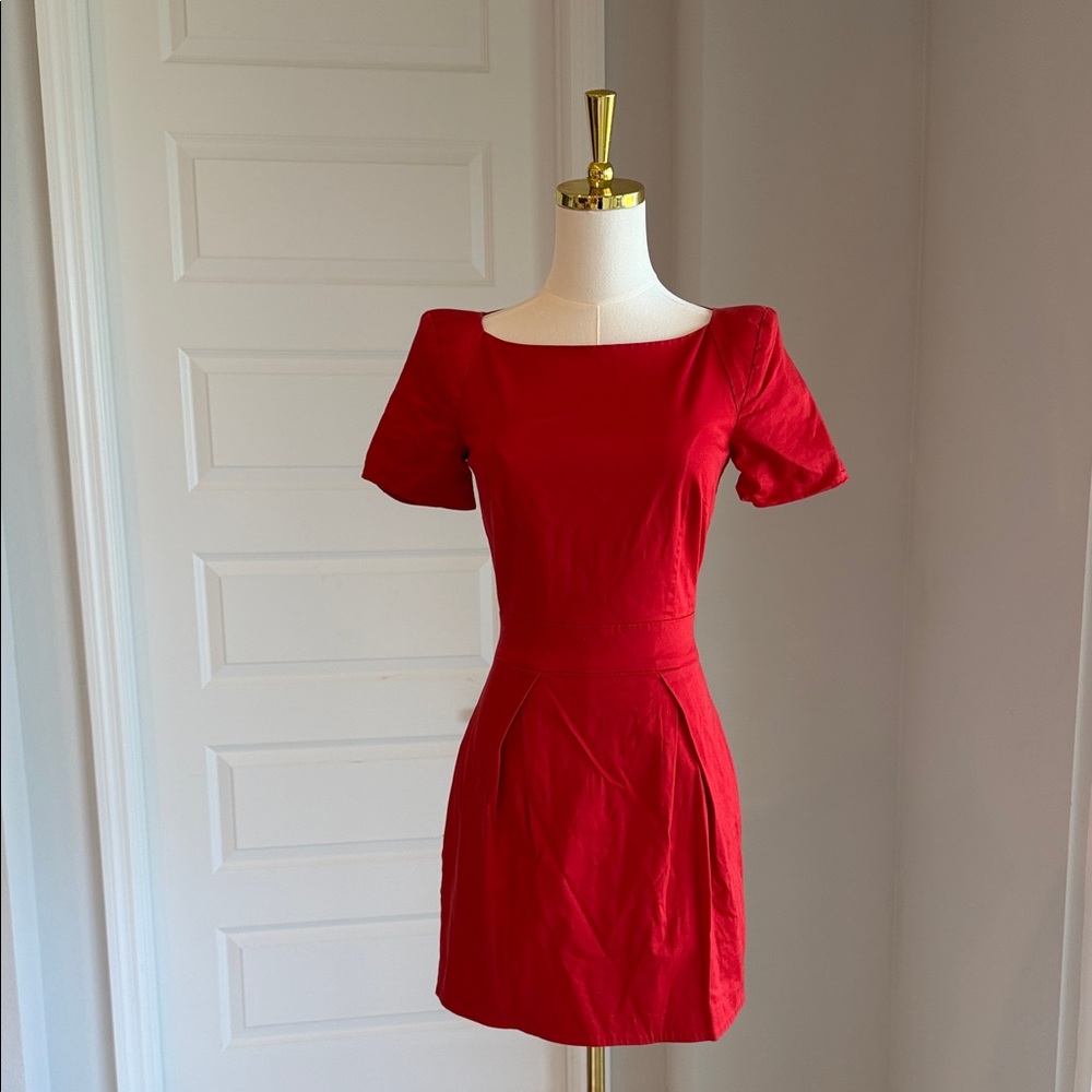 French Connection Vibrant Red Satin Dress